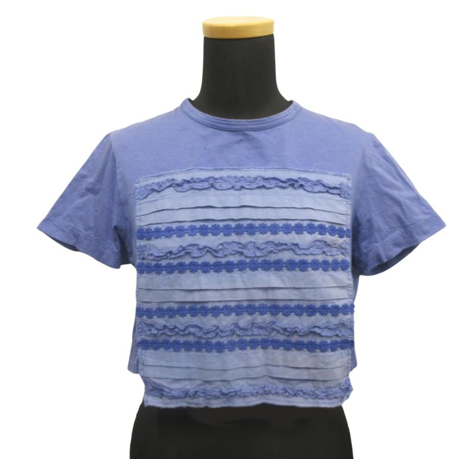 08ss TAO COMME des GARCONS タオ コムデギャルソン バックオープン クロップド カットソー Tシャツ 切替 紫 パープル レディース 古着 中古 | TAO COMME des GARCONS