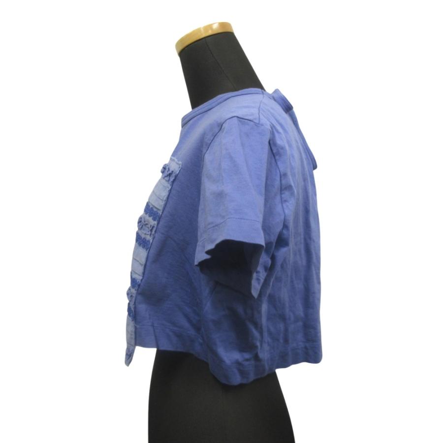 08ss TAO COMME des GARCONS タオ コムデギャルソン バックオープン クロップド カットソー Tシャツ 切替 紫 パープル レディース 古着 中古 | TAO COMME des GARCONS | 02