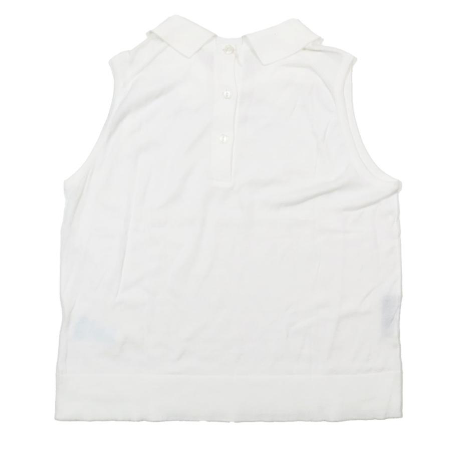 美品 JOHN SMEDLEY ジョンスメドレー GENNIE ジーニー 30G ノースリーブ ポロシャツ ニット セーター コットン ホワイト S レディース 古着 中古 | JOHN SMEDLEY | 01