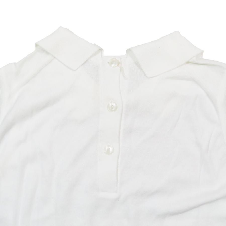 美品 JOHN SMEDLEY ジョンスメドレー GENNIE ジーニー 30G ノースリーブ ポロシャツ ニット セーター コットン ホワイト S レディース 古着 中古 | JOHN SMEDLEY | 03