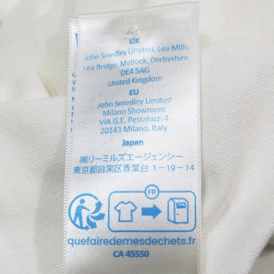 美品 JOHN SMEDLEY ジョンスメドレー GENNIE ジーニー 30G ノースリーブ ポロシャツ ニット セーター コットン ホワイト S レディース 古着 中古 | JOHN SMEDLEY | 07