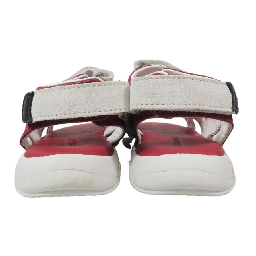 未使用 DOLCE\u0026GABBANA ドルチェアンドガッバーナ キッズ 子供靴 スポーツサンダル シューズ スエードレザー ロゴ 30 白 赤 キッズ 古着 中古の画像
