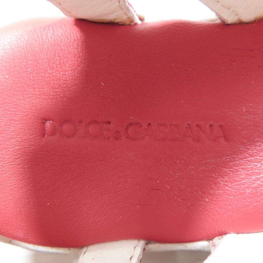 未使用 DOLCE\u0026GABBANA ドルチェアンドガッバーナ キッズ 子供靴 スポーツサンダル シューズ スエードレザー ロゴ 30 白 赤 キッズ 古着 中古の画像