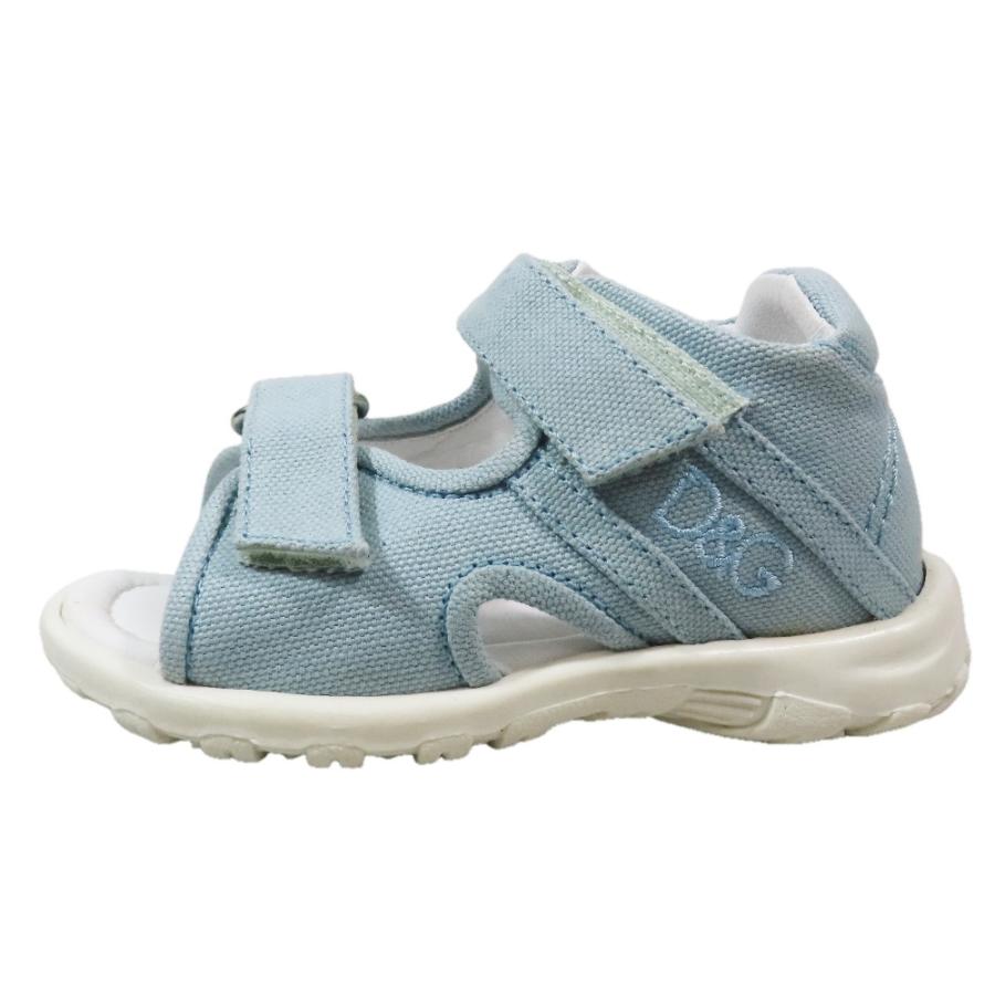 未使用 DOLCE\u0026GABBANA ドルチェアンドガッバーナ キッズ 子供靴 スポーツサンダル DGロゴ キャンバス シューズ 23 青系 キッズ 古着 中古の画像