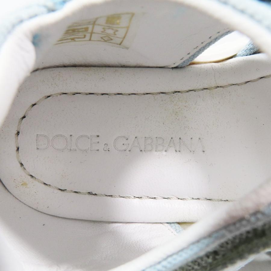 未使用 DOLCE\u0026GABBANA ドルチェアンドガッバーナ キッズ 子供靴 スポーツサンダル DGロゴ キャンバス シューズ 23 青系 キッズ 古着 中古の画像