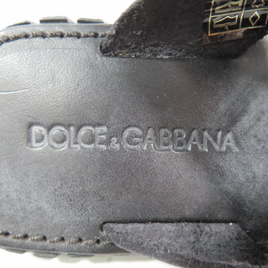 未使用 DOLCE\u0026GABBANA ドルチェアンドガッバーナ キッズ 子供靴 レザー トングサンダル D\u0026Gロゴ シューズ 25 黒 キッズ 古着 中古の画像