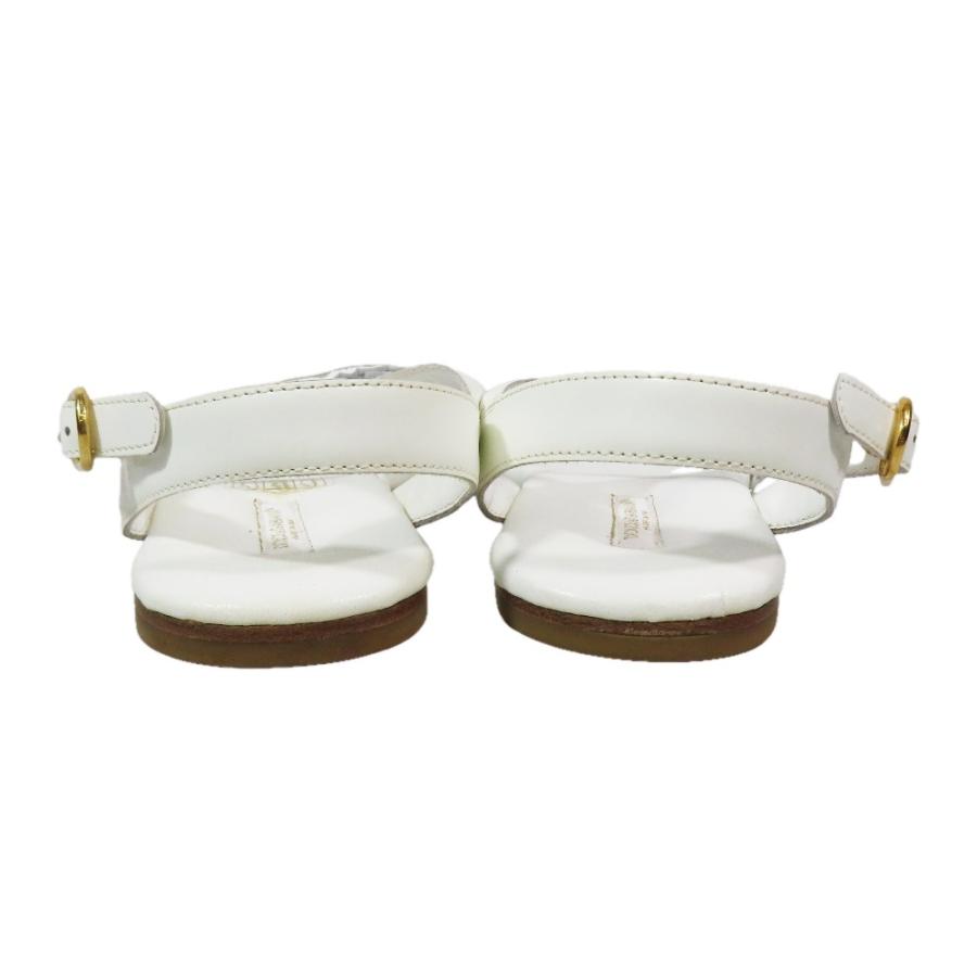 未使用 DOLCE\u0026GABBANA ドルチェアンドガッバーナ キッズ 子供靴 フラット レザー サンダル ストラップ シューズ 28 白 キッズ 古着 中古の画像