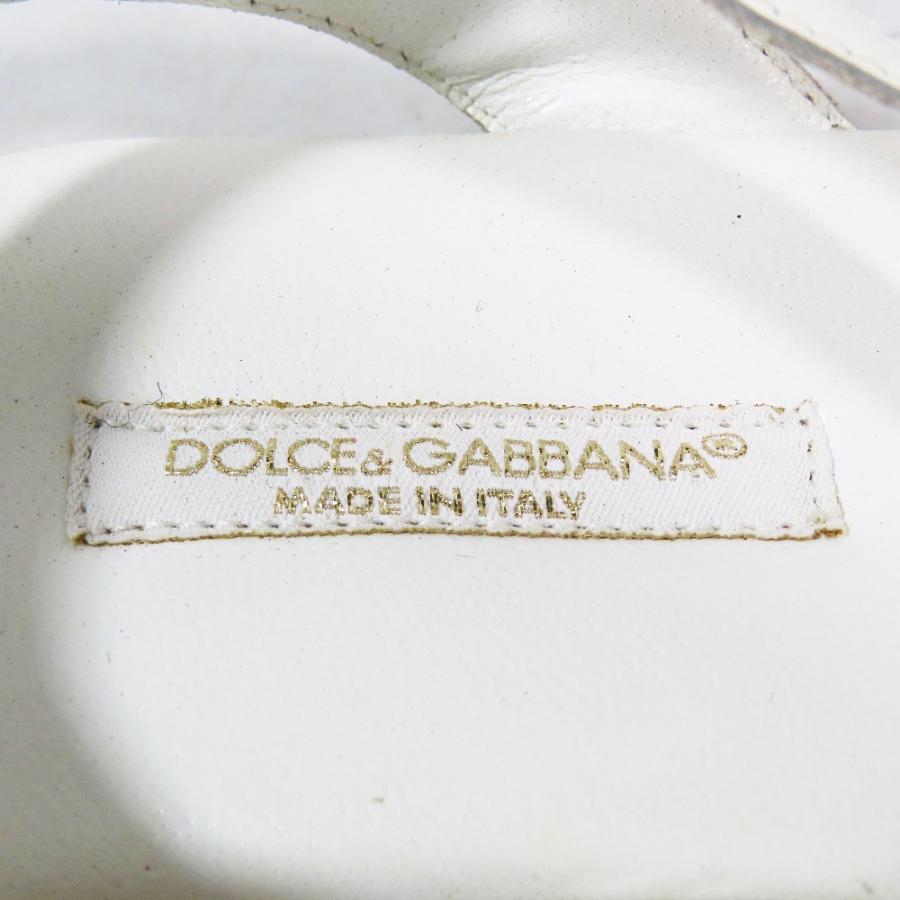 未使用 DOLCE\u0026GABBANA ドルチェアンドガッバーナ キッズ 子供靴 フラット レザー サンダル ストラップ シューズ 28 白 キッズ 古着 中古の画像