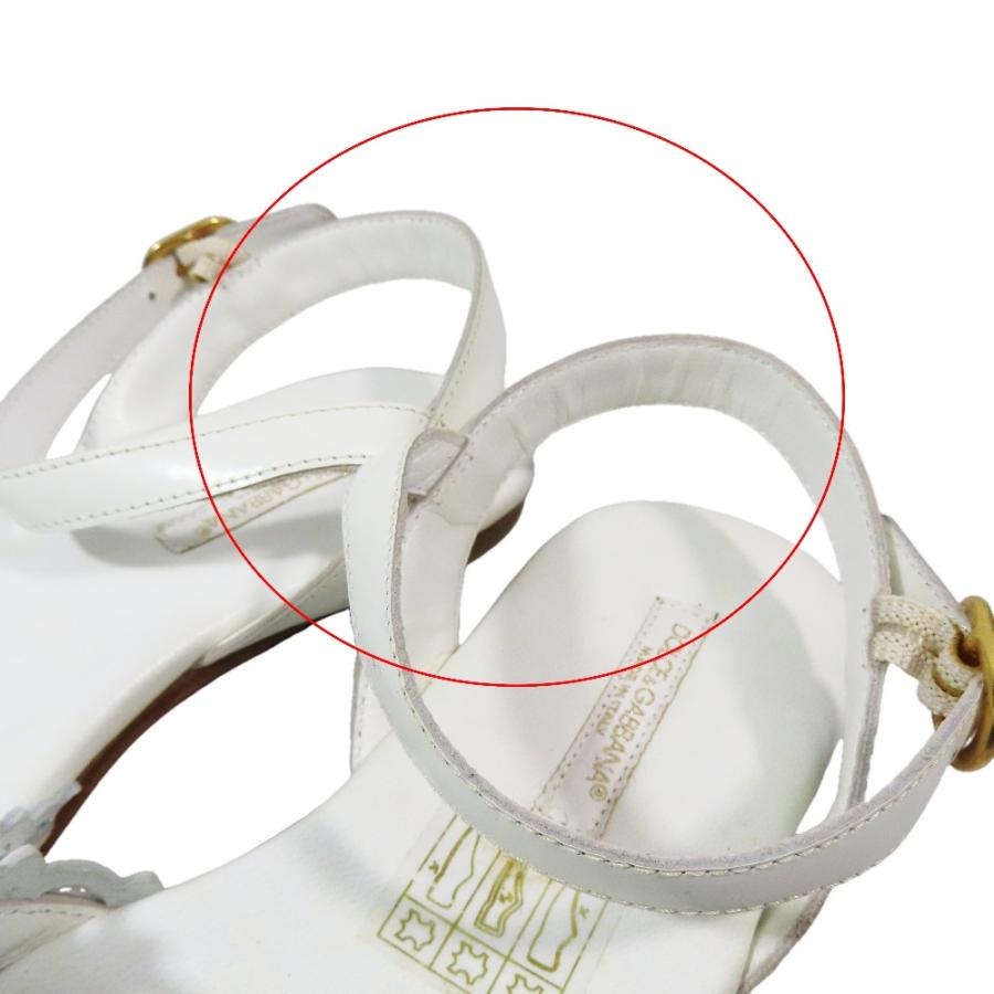 未使用 DOLCE\u0026GABBANA ドルチェアンドガッバーナ キッズ 子供靴 フラット レザー サンダル ストラップ シューズ 28 白 キッズ 古着 中古の画像