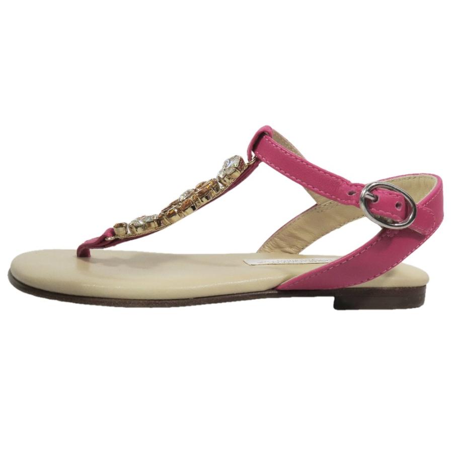未使用 DOLCE&GABBANA ドルチェアンドガッバーナ キッズ 子供靴 サンダル フラワーモチーフ ビジュー シューズ 28 ピンク キッズ 古着 中古 | DOLCE&GABBANA | 01
