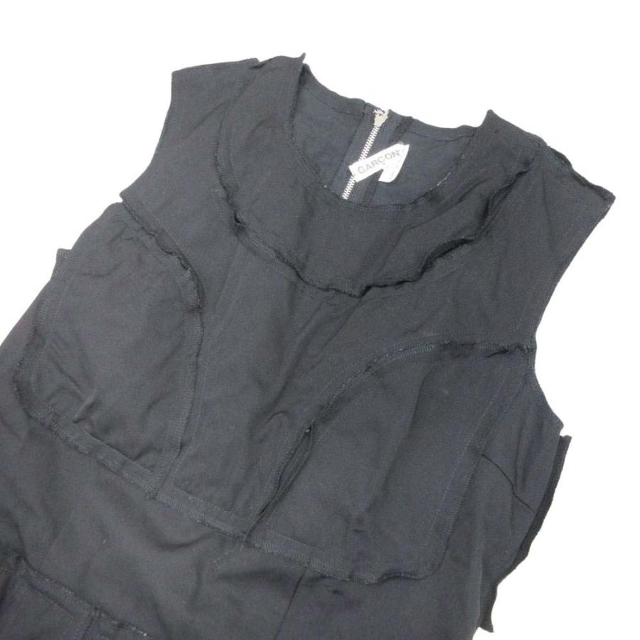 美品 11ss COMME des GARCONS コムデギャルソン 多重人格 ワンピース ノースリーブ 膝丈 ウール 再構築 XS 黒 ブラック レディース 古着 中古 | COMME des GARCONS | 02