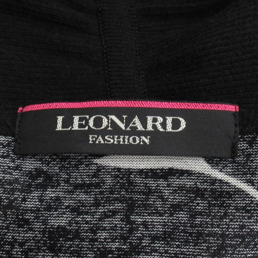 美品 LEONARD レオナール 花柄 ニット ベスト カットソー ノースリーブ 大きいサイズ LL ブラック/ホワイト レディース 古着 中古 | LEONARD | 07
