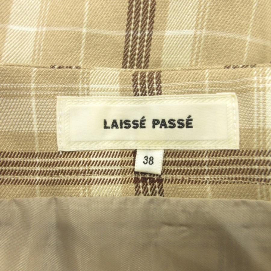 美品 LAISSE PASSE レッセパッセ セットアップ ノースリーブ カットソー ロング スカート チェック 38 ベージュ レディース 古着 中古 | LAISSE PASSE | 07