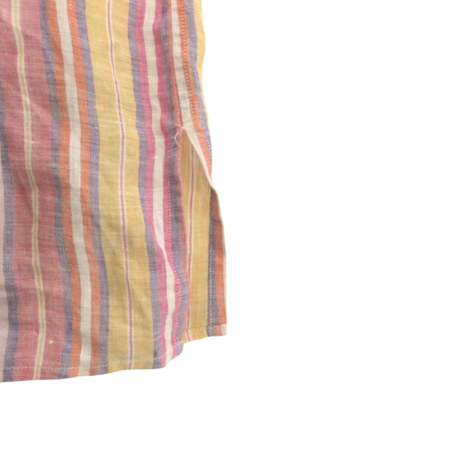 美品 Loro Piana ロロピアーナ リネン 半袖 シャツ カットソー ストライプ ボックスシルエット M ピンク×マルチ メンズ 古着 中古 | Loro Piana | 03