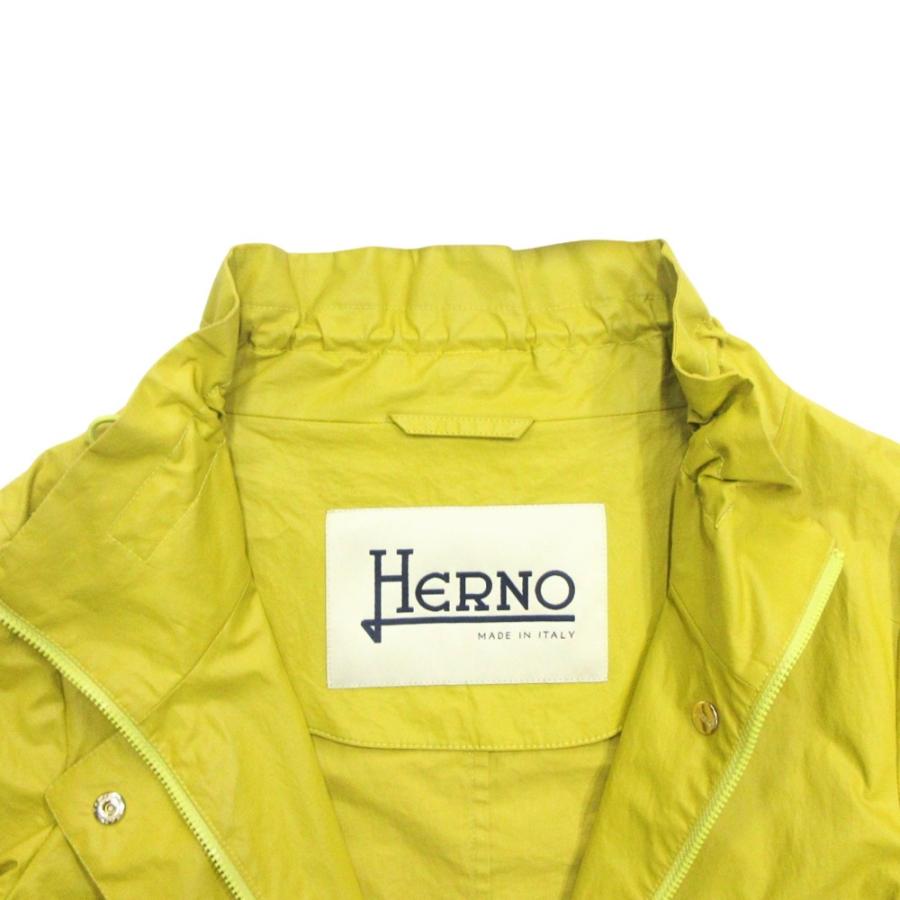 HERNO ヘルノ コットン ジャケット ブルゾン 七分丈 撥水加工 ドローコード ハイネック サイズ38 黄 イエロー レディース 古着 中古 | HERNO | 05