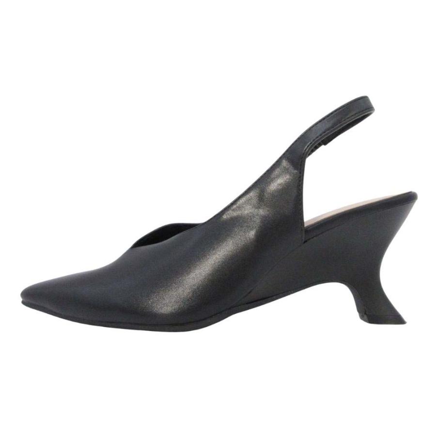 美品 Lugnoncure ルノンキュール スリングバック パンプス シューズ ポインテッドトゥ M/23.0cm 黒 ブラック レディース 古着 中古 | 