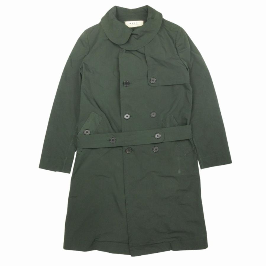 美品 15AW MARNI マルニ トレンチコート ジャケット ブルゾン アウター ベルト タフタ 42 緑 グリーン レディース 古着 中古 | MARNI