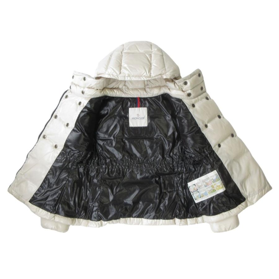 良品 MONCLER モンクレール ダウン ジャケット ブルゾン コート ジャンパー フード ジップアップ G32-003 サイズ130 アイボリー キッズ 古着 中古 | MONCLER | 03