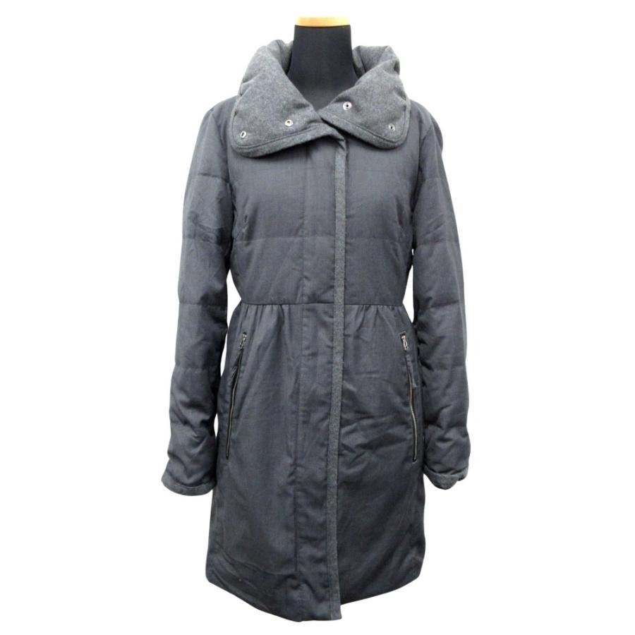 良品 PLST プラステ ダウンコート ロング ジャケット ブルゾン スタンドカラー パイピング SIZE2 グレー レディース 古着 中古 | PLST