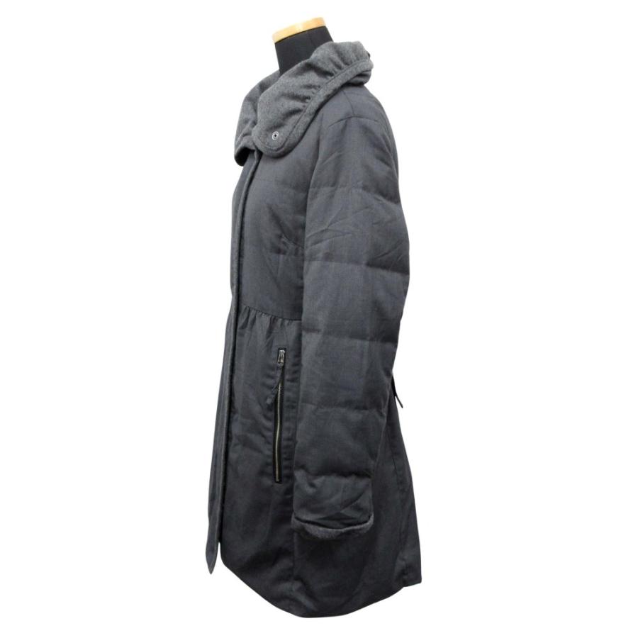 良品 PLST プラステ ダウンコート ロング ジャケット ブルゾン スタンドカラー パイピング SIZE2 グレー レディース 古着 中古 | PLST | 01