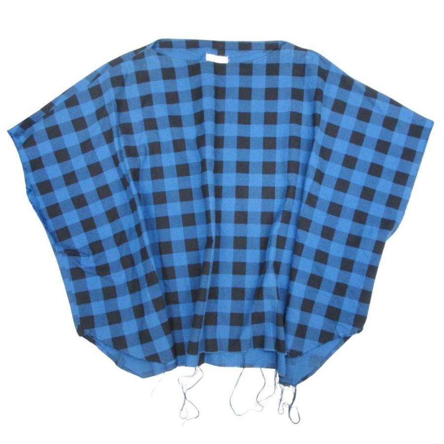 良品 TAKAHIROMIYASHITA TheSoloist. タカヒロミヤシタザソロイスト poncho shirt フランネル ポンチョ シャツ カットオフ 44 ブルー メンズ 古着 中古 | TAKAHIRO MIYASHITA The SoloIst.