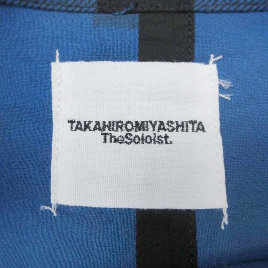 良品 TAKAHIROMIYASHITA TheSoloist. タカヒロミヤシタザソロイスト poncho shirt フランネル ポンチョ シャツ カットオフ 44 ブルー メンズ 古着 中古 | TAKAHIRO MIYASHITA The SoloIst. | 03
