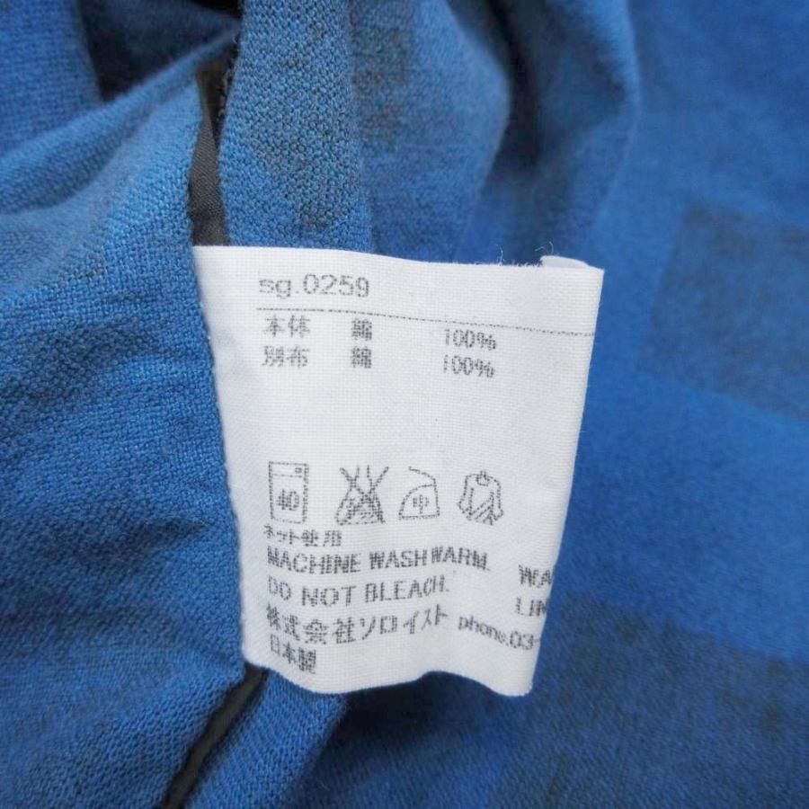 良品 TAKAHIROMIYASHITA TheSoloist. タカヒロミヤシタザソロイスト poncho shirt フランネル ポンチョ シャツ カットオフ 44 ブルー メンズ 古着 中古 | TAKAHIRO MIYASHITA The SoloIst. | 04