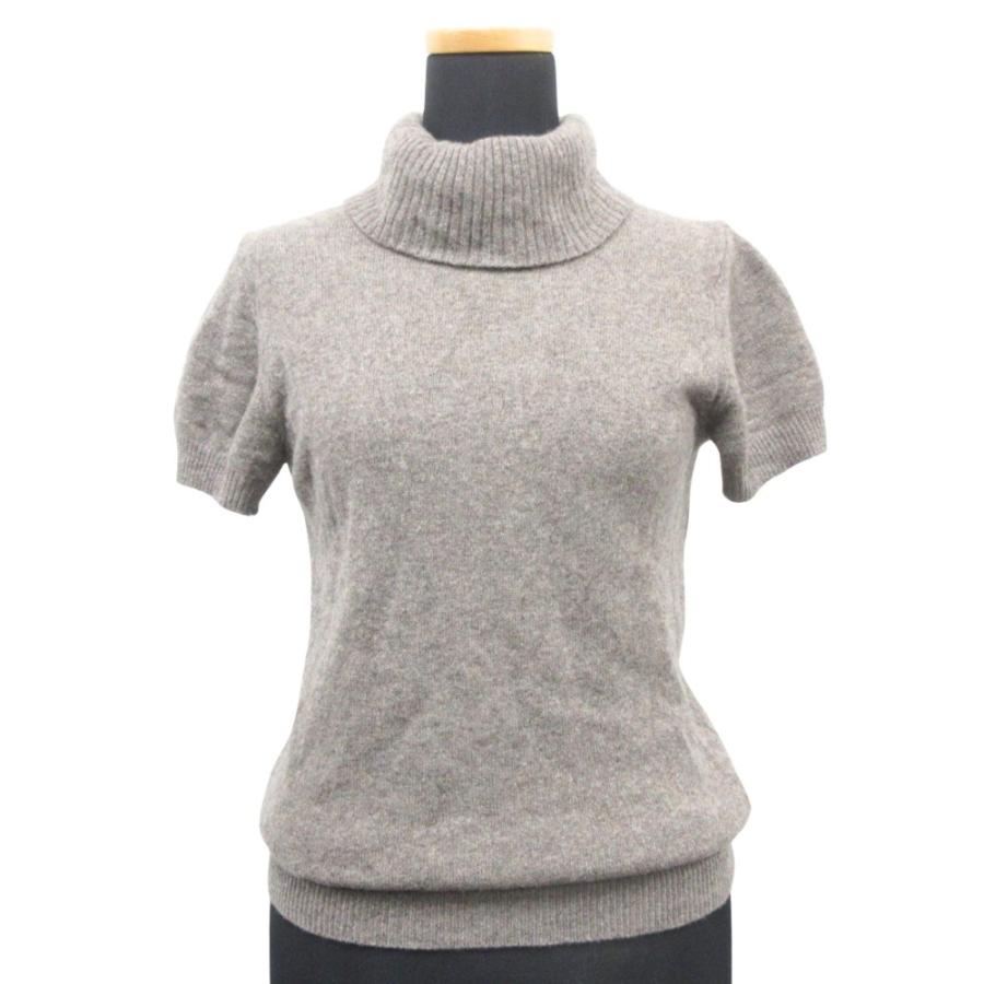 良品 13AW MACPHEE マカフィートゥモローランド ニット セーター カットソー 半袖 タートルネック 12-02-34-02619 茶 ブラウン レディース 古着 中古 | MACPHEE
