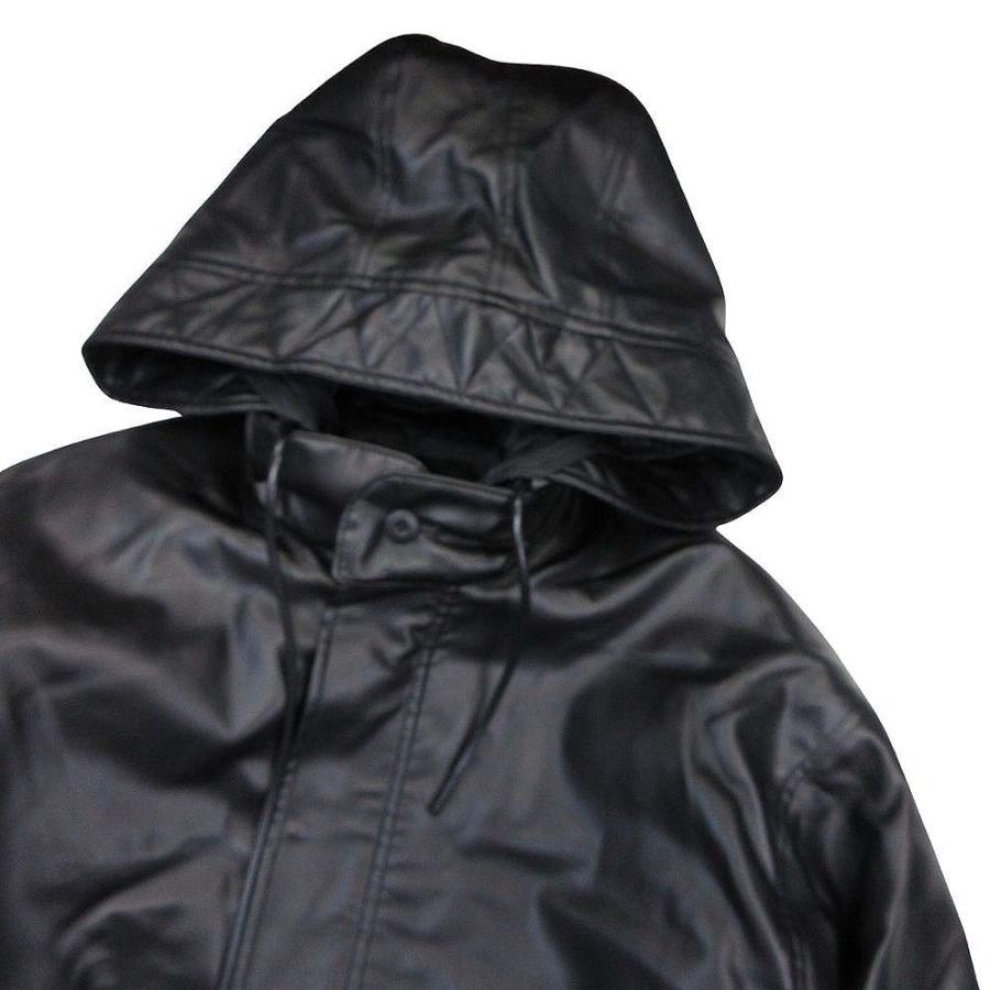 美品 HIBECK ハイベック 2way 中綿 フェイクレザー ロング コート ジャケット アウター L 黒 ブラック メンズ 古着 中古 | ハイベック | 02