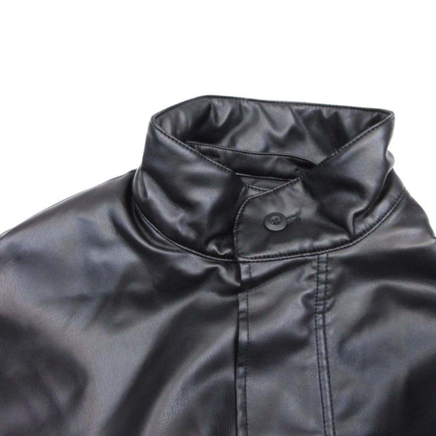 美品 HIBECK ハイベック 2way 中綿 フェイクレザー ロング コート ジャケット アウター L 黒 ブラック メンズ 古着 中古 | ハイベック | 03