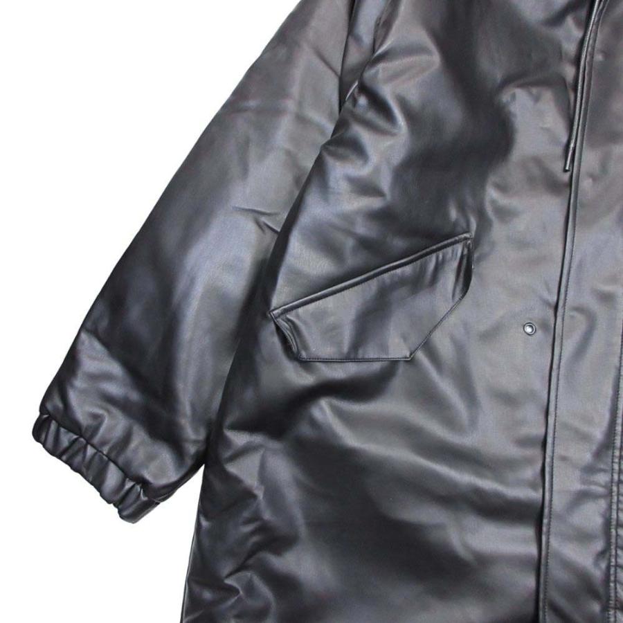 美品 HIBECK ハイベック 2way 中綿 フェイクレザー ロング コート ジャケット アウター L 黒 ブラック メンズ 古着 中古 | ハイベック | 04