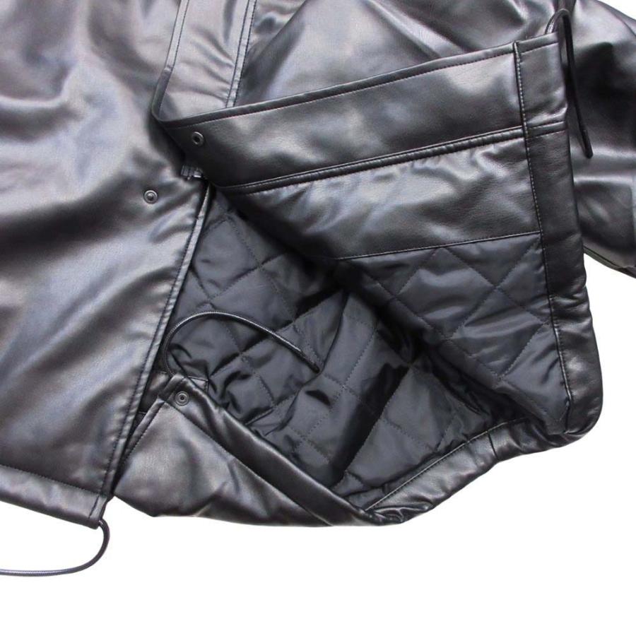 美品 HIBECK ハイベック 2way 中綿 フェイクレザー ロング コート ジャケット アウター L 黒 ブラック メンズ 古着 中古 | ハイベック | 06