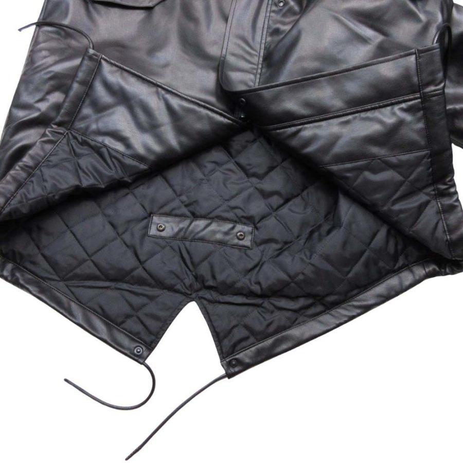 美品 HIBECK ハイベック 2way 中綿 フェイクレザー ロング コート ジャケット アウター L 黒 ブラック メンズ 古着 中古 | ハイベック | 07