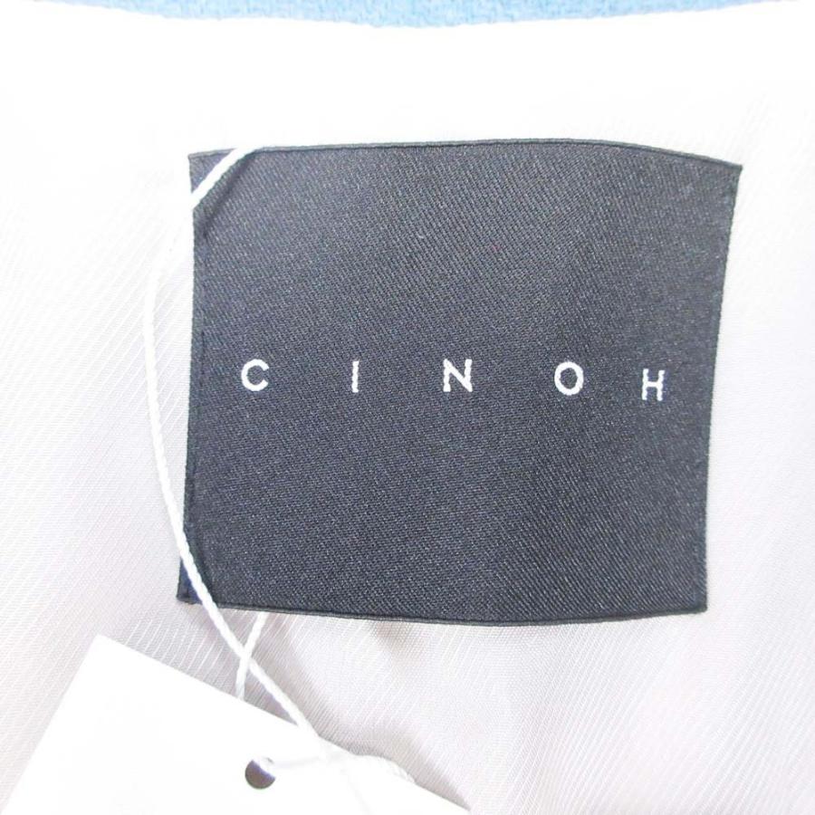 未使用 22aw CINOH チノ W FACE RIDERS JACKET ダブルフェイス ライダースジャケット ブルゾン メルトン ウール 46 サックス レディース 古着 中古 | CINOH | 05