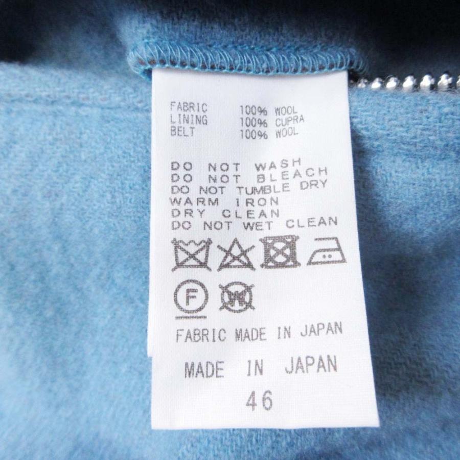 未使用 22aw CINOH チノ W FACE RIDERS JACKET ダブルフェイス ライダースジャケット ブルゾン メルトン ウール 46 サックス レディース 古着 中古 | CINOH | 06