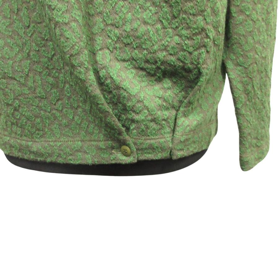 ISSEY MIYAKE イッセイミヤケ 80's レオパード タック ニット セーター カットソー ヒョウ柄 筆タグ ヴィンテージ 9 緑 グリーン レディース 古着 中古 | ISSEY MIYAKE | 04