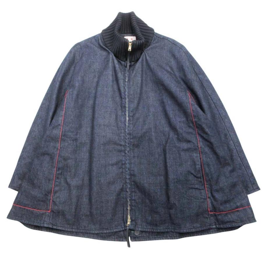 美品 16aw MARNI マルニ デニム キルティング ジャケット ブルゾン 中綿入り Aラインシルエット アウター 40 インディゴ レディース 古着 中古 | MARNI