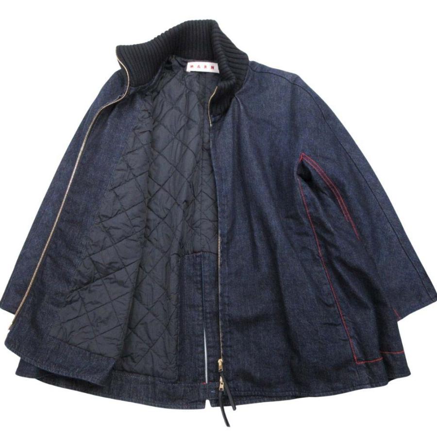 美品 16aw MARNI マルニ デニム キルティング ジャケット ブルゾン 中綿入り Aラインシルエット アウター 40 インディゴ レディース 古着 中古 | MARNI | 02