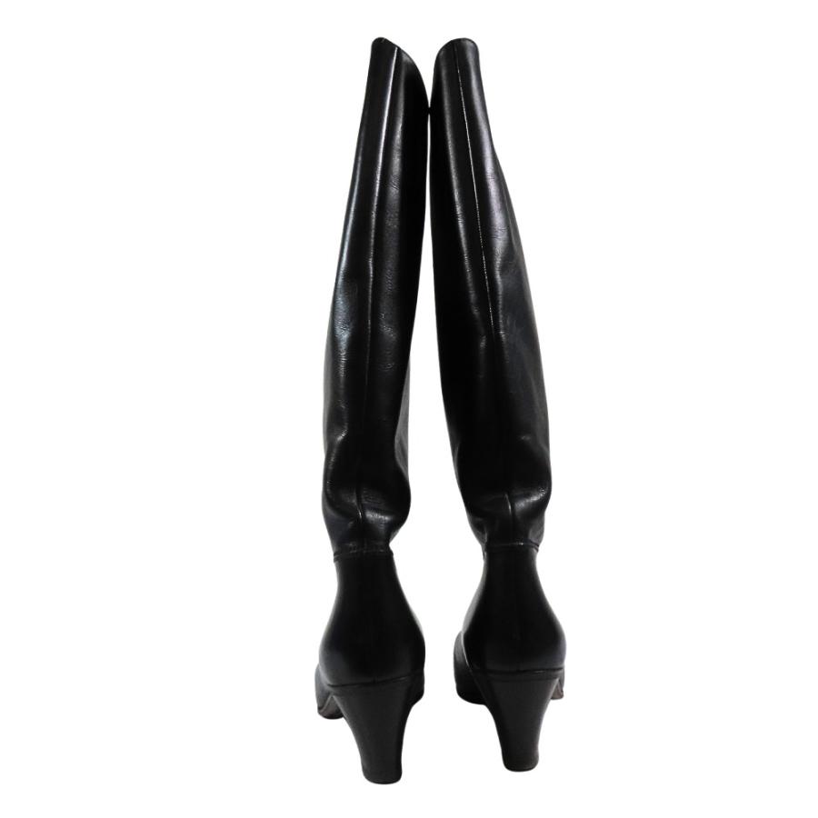 美品 TANINO CRISCI タニノクリスティー レザー ロングブーツ ミディアムヒール シューズ 革靴  35.5 黒 ブラック レディース 古着 中古 | TANINO CRISCI | 02