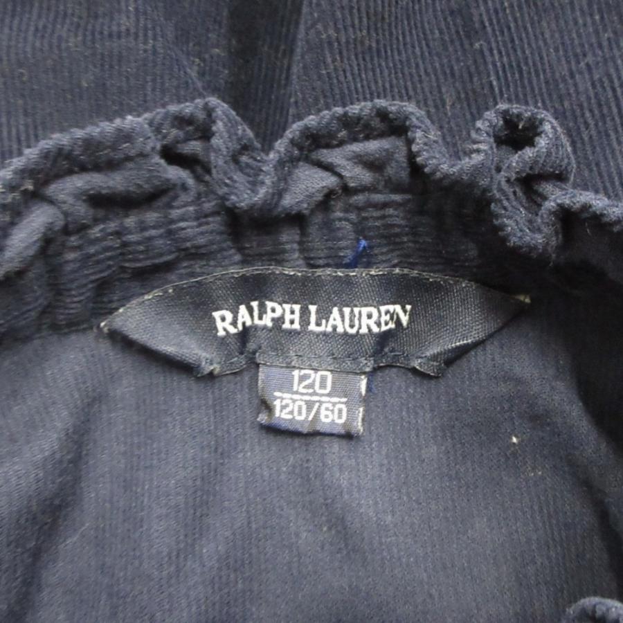 良品 RALPH LAUREN ラルフローレン コーデュロイ ワンピース ドレス フリル ロゴ 刺繍 サイズ120 紺 ネイビー キッズ 古着 中古 |  | 05