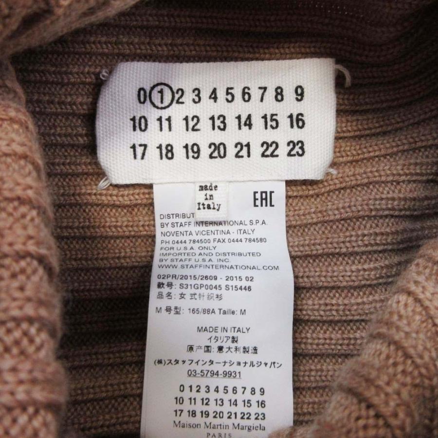 美品 15aw Maison Margiela メゾンマルジェラ1 アシンメトリー 長袖 タートルネック リブ ニット セーター M 茶 ブラウン レディース 古着 中古 | Maison Margiela | 06