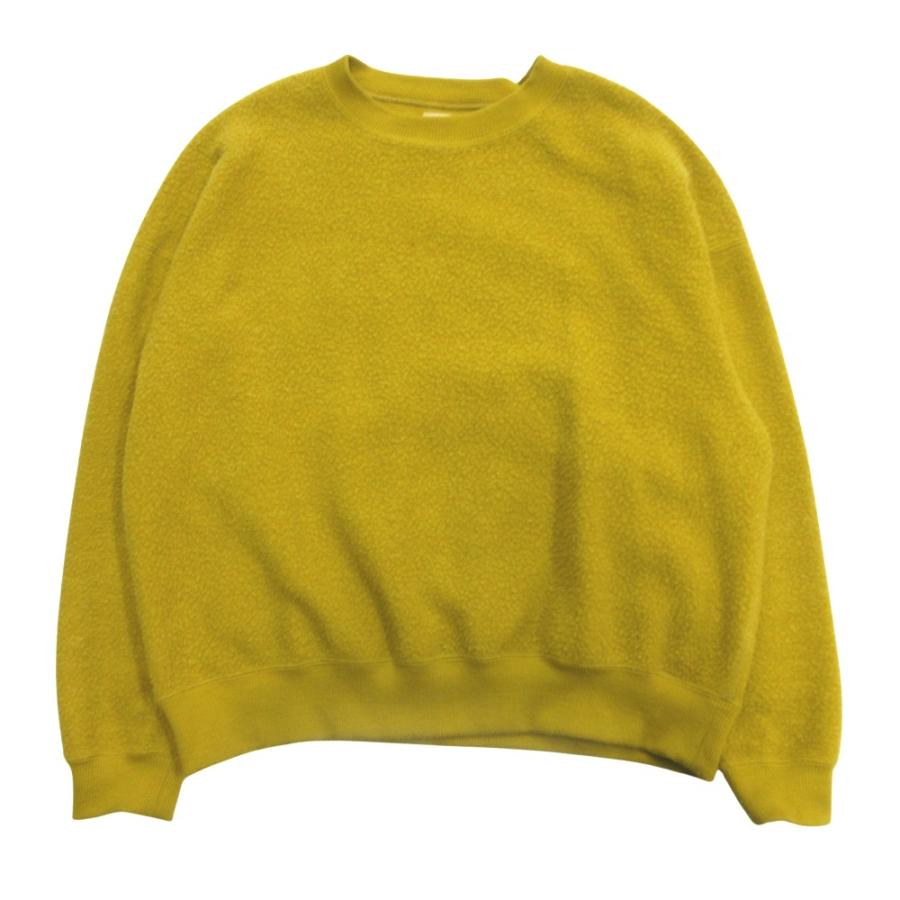 良品 sanca サンカ NAPPING PILE CREW パイル クルーネック スウェット カットソー トレーナー シャツ フリース 0 黄 イエロー メンズ 古着 中古 | 