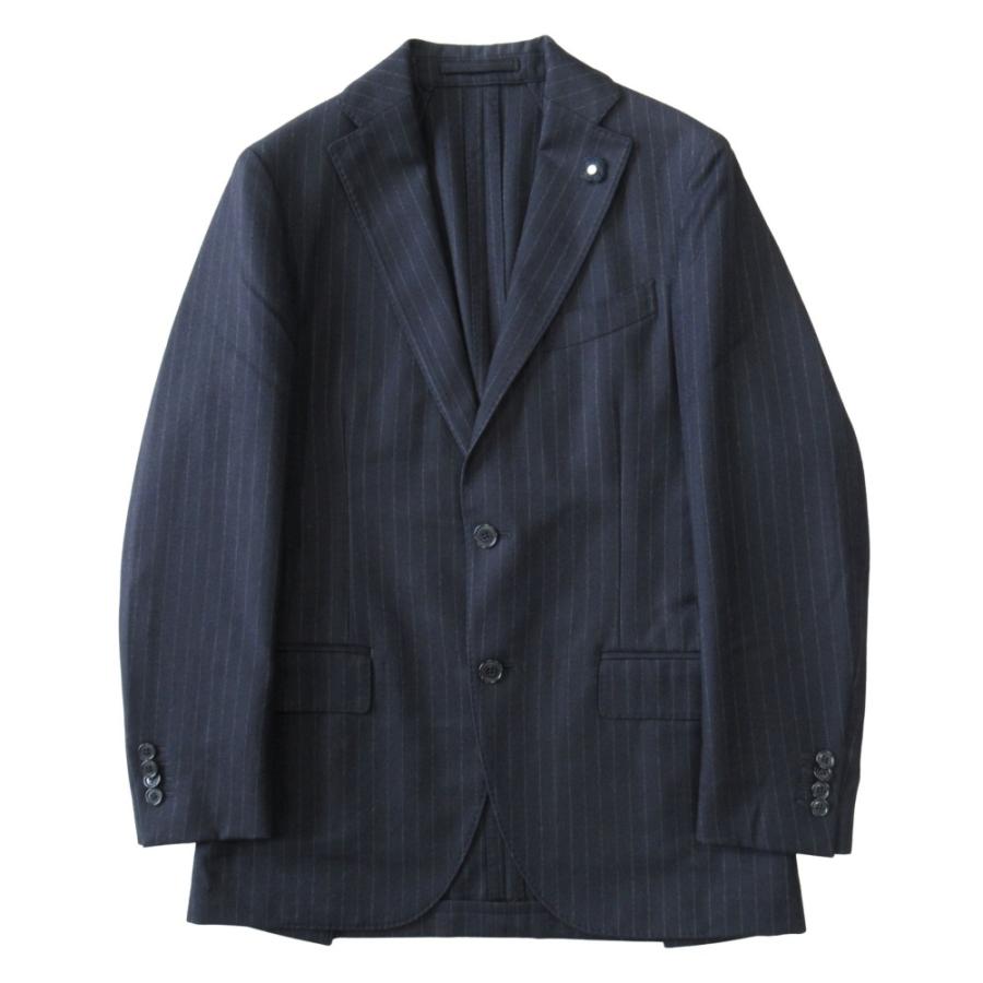 美品 LARDINI ラルディーニ ストライプ ウール テーラード ジャケット ブレザー シングル 背抜き 2釦 サイドベンツ サイズ44 メンズ 古着 中古 USED LARDINI（ラルディーニ） 美品 ストライプ ウール テーラード