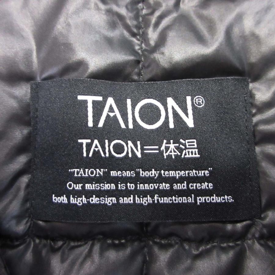 美品 TAION タイオン 体温 ベーシック Vネックボタン インナーダウン ベスト キルティング ジャケット ブルゾン S 黒 ブラック レディース 古着 中古 | TAION | 06