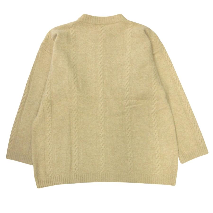 良品 Max Mara マックスマーラ 白タグ ケーブル ニット セーター モックネック M ベージュ レディース 古着 中古 | Max Mara | 01