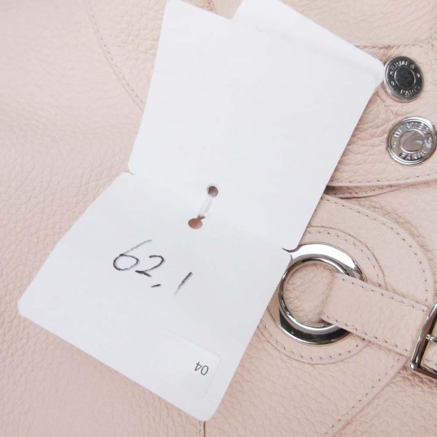 未使用 HERMES エルメス バックル レザージャケット ライダース ブルゾン アウター セリエ釦 皮革 シルバー金具 38 ベージュ レディース 古着 中古の画像