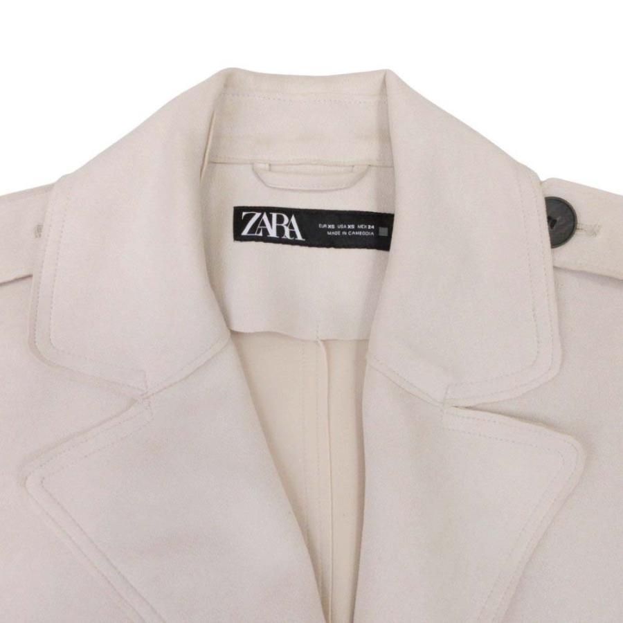 美品 ZARA ザラ フェイクスエード ロングベスト ジレ ノースリーブ トレンチコート ジャケット アウター 羽織 XS ライトベージュ レディース 古着 中古 | ZARA | 03