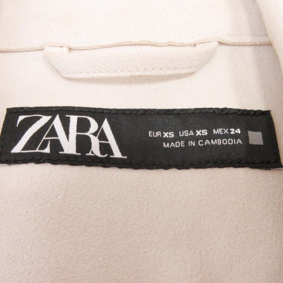 美品 ZARA ザラ フェイクスエード ロングベスト ジレ ノースリーブ トレンチコート ジャケット アウター 羽織 XS ライトベージュ レディース 古着 中古 | ZARA | 05