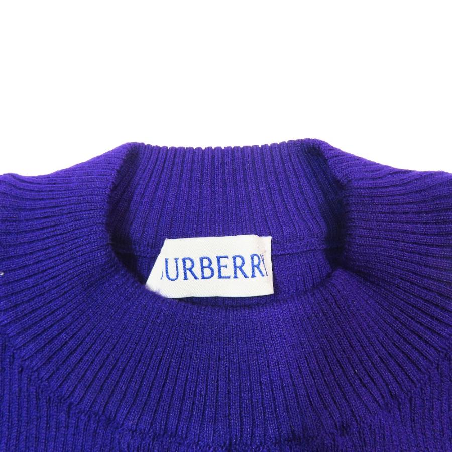 未使用 BURBERRY バーバリー ダニエル・リー ウール EKD スリムフィット リブ ニット セーター ロゴ 長袖 プルオーバー パープル S レディース 古着 中古 | BURBERRY | 04