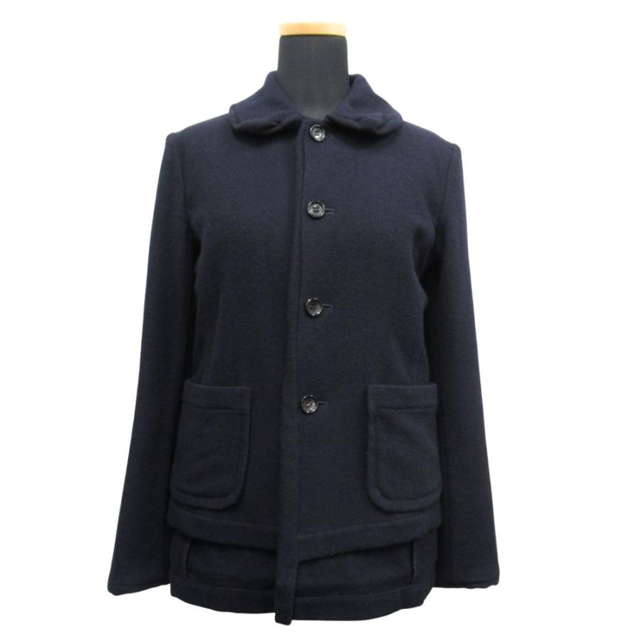 美品 03AW tricot COMME des GARCONS トリココムデギャルソン コート ジャケット ブルゾン ヴィンテージ サイズS ネイビー レディース 古着 中古 | tricot COMME des GARCONS
